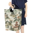 thumbnail image 4 of Yayeee Freestanding Laundry Hamper with Handle Collapsible Large Storage Basket for Clothes, Green Mountain Pattern, 4 of 7