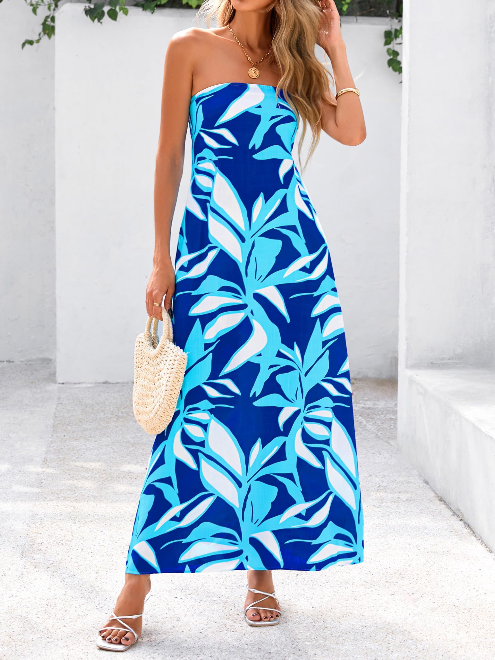 MASCOMODA Vestido Largo De Verano Bohemio Floral Para Mujer 2025 Sin