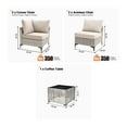 thumbnail image 7 of Ovios 5 Pieces Outdoor Patio Furniture Wicker Conversation Sectional with High-Back & Solar Lamps Coffee Table for Backyard, 7 of 7
