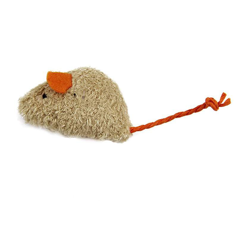 Plush Fur Mice Rattle Cat Kitten Toy Mouse Feather Tail CT002 Pack of 4 