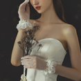 thumbnail image 3 of Guantes de novia blancos para boda, guantes transparentes para fiesta de té para mujer, 3 of 5