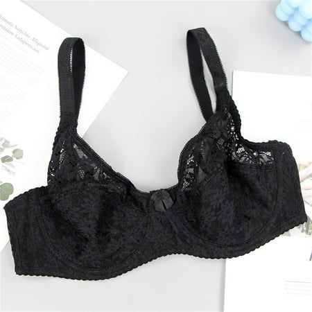 FUNUONY 2025 Trendy Women s Push Up Bra No Underwire Comfortable Wireless Bras Padded Plunge Plus Size Bras Bralette Crop Top Underwear Strapless Lace Black 90E