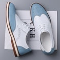 thumbnail image 2 of Men's Two-Tone Wingtip Brogue Oxford Shoes - Casual Lace-Up Dress Shoes, 2 of 8