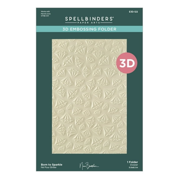 Spellbinders 3D Embossing Folder By Nina Boettcher-Bougie Birthday Born To Sparkle