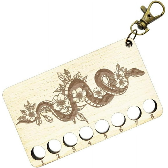 8-Position Wood Embroidery Thread Storage Trays Laser Cut Thread Spool Organizer Holder with Swivel Clasp Snake 100x60x3mm Hole: 10mm