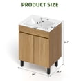 thumbnail image 3 of Uforic 24" Bathroom Vanity with Undermount Sink, Modern Free Standing Bathroom Storage Cabinet with Soft Close Door, Brown, 3 of 8