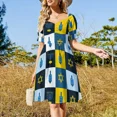 thumbnail image 2 of colorblock hebrew hanukkah Sleeveless Dress women's fashion dresses dress party evening elegant luxury celebrity, 2 of 6