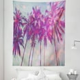 thumbnail image 1 of Nature Tapestry, Palm Trees Hawaiian Tropic Seashore Beach Californian Miami Sunbeams Image, Fabric Wall Hanging Decor for Bedroom Living Room Dorm, 5 Sizes, Fuchsia Purple Green, by Ambesonne, 1 of 1