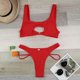 thumbnail image 3 of Gibobby Trajes de Natación para Mujer Mujeres Bandeau Bandage Bikini Set Push Up Traje de baño brasileño Ropa de playa Traje de baño Tow Piece Traje de b(Rojo,CH), 3 of 5