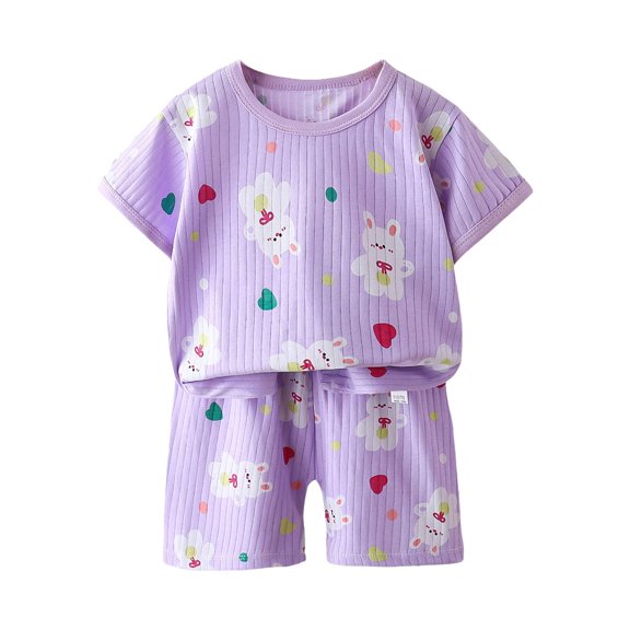 Toddler Kids Girls Clothing Sets Summer Sunflower T Shirt Tops Chiffon Ruched Loose Casual Pants Outfits Children Clothes Comfort Dailywear For Child Gibobby(5-6 Years,Purple)