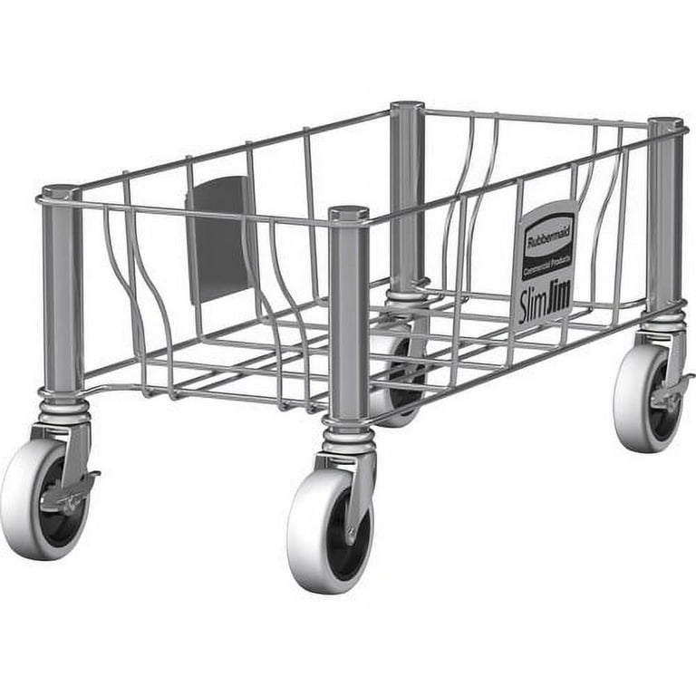 Rubbermaid Commercial 1968468 Slim Jim Stainless Steel Single Dolly for Slim Jim Containers - 100 lb Capacity - 3 Rubbermaid Commercial 1968468 Slim Jim Stainless Steel Single Dolly for Slim Jim Containers - 100 lb Capacity - 3