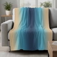 thumbnail image 2 of Blue Teal Yellow Ombre Blanket Soft Cozy Warm Throw Blanket for Couch, Plush Fuzzy Flannel Fleece Blankets for Sofa, Farmhouse Modern Gradient Art Bed Blankets Lightweight Gifts for Women, 40"x50", 2 of 9