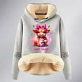thumbnail image 5 of HUAXUN-Christmas Highland Cow Print Thickened Sherpa Hoodie,Women's Hooded Sweatshirt Thickened Velvet Cardigan, Autumn and Winter Warm and Stylish Christmas Apparel(F-Multicolor,XXL), 5 of 5