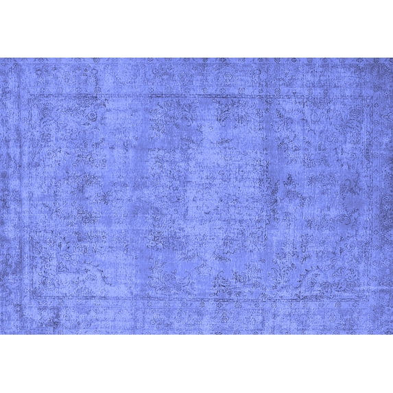 Ahgly Company Machine Washable Indoor Rectangle Oriental Blue Industrial Area Rugs, 6' x 9'