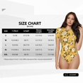 thumbnail image 5 of Gaeub Daisies Flowers Print Women's Short Sleeve One Piece Swimsuit Sexy High-Waisted Bodysuit Bathing Suit for Swimming, Beach, Sports-Small, 5 of 7