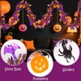 thumbnail image 3 of Gustave 2Pcs Halloween Decorations Tinsel Garland Shiny Metallic Twist Foil Tinsel with Pumpkin Spider Bat Hanging Garland Decoration for Indoor Outdoor Halloween Party Wall Tree, 6.6Ft, 3 of 8
