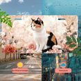 thumbnail image 5 of 1 Pcs 2D Flat License Plate Covers & Frames, Calico Cat among Roses For Decorative Front, Waterproof For Decoration Aluminum License Plate Covers & Frames Cover For Men Women, 12" X 6", 5 of 7