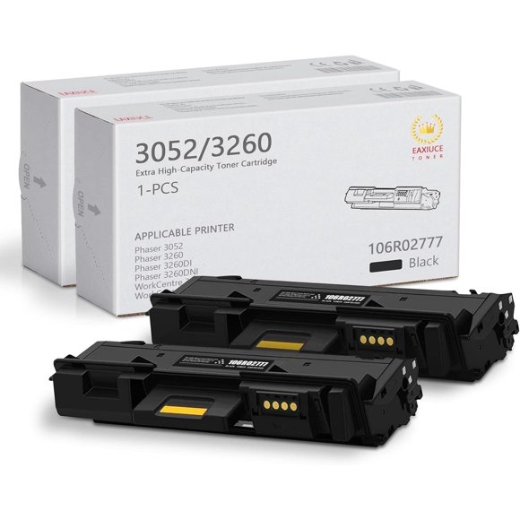 Toner-Cartouche Haute Capacité Noir 3225 (3 500 Pages) - Lot de 2 106R02777: Eaxiu106R02777 Toner de Remplacement pour Xerox Phaser 3052 3260 Workcentre 3215 3225 Imprimé
