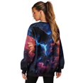 thumbnail image 2 of HELLHERO Lightning Wolf Print Oversized Sweatshirt for Women Long Sleeve Crewneck Pullover Sweatshirt Fall Winter Outfit Clothes Size L, 2 of 7