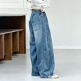 thumbnail image 4 of CPNG Girls Barrel Jeans Elastic Waist Baggy Wide Leg Denim Pants Trendy Loose Casual Y2k Streetwear Denim Trousers, 4 of 8