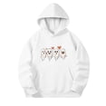 thumbnail image 2 of BLTIBY Girls Boys Halloween Hoodie Sweatshirts Casual Pullover Pumpkin Cute Graphic Fleece Tops Stylish for Casual Daily Wear with Pockets White 8 11-12 Years, 2 of 9