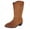 Brown, variant on Women's Mid Calf Boots Suede Embroidery Winter Casual Shoes Comfortable Heel Booties for Daily Outfits