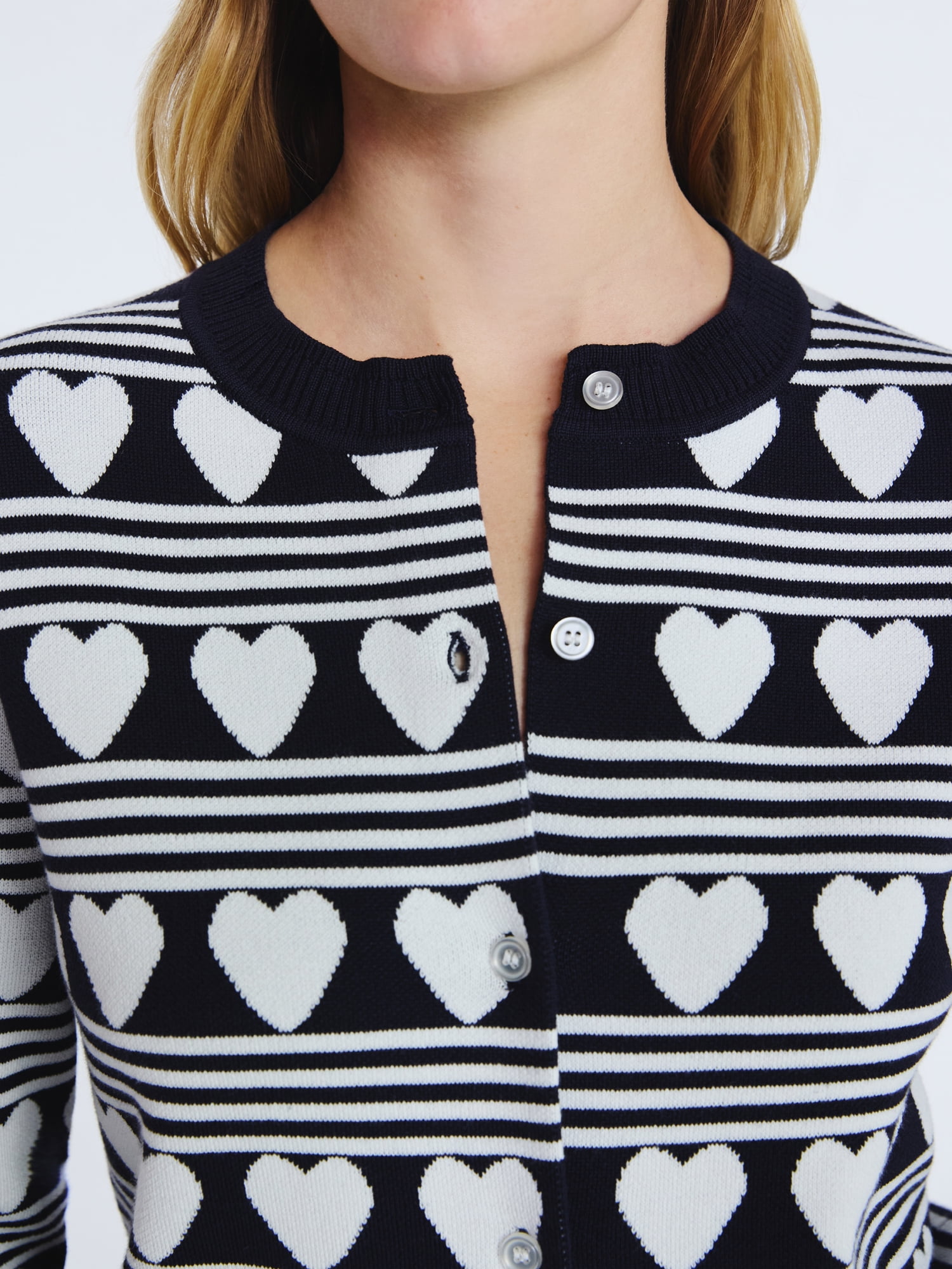 Free Assembly Women's and Women's Plus Solid, Stripe, & Print Classic Cozy Yarn Cardigan Sweater, Lightweight, Sizes XS-4X