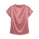 thumbnail image 5 of Camisetas de Manga Corta de Cuello Alto para Mujeres Moda Casual Primavera Cuello Redondo Medio Cuello Alto Hombro Izquierdo Plisado Superior, 5 of 6