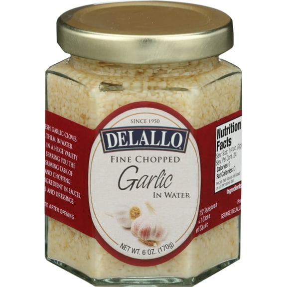 Delallo Minced Garlic in Water 6 oz (Pack of 12)