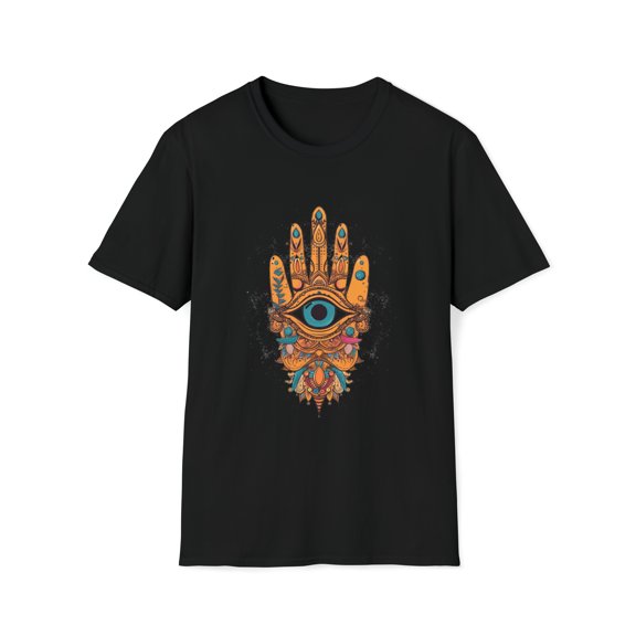 Hamsa Hand Unisex Softstyle T-Shirt Seeing Eye Hippie Boho Inspired