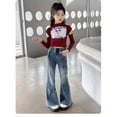 thumbnail image 7 of Ruyang Girl's Butterfly Flared Jeans Y2k Denim Pants Bell Bottom Stretchy Jeans Trousers with Pocket Teens Kids Bootcut Fit Outfits, 7 of 7