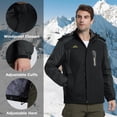 thumbnail image 3 of TACVASEN Men's Winter Ski Snow Jackets Heavyweight Waterproof Warm Fleece Hiking Coat with Hood Multi-Pockets Black Gray L, 3 of 7
