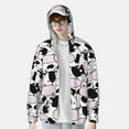thumbnail image 4 of Daiia Cute Animal with Cow UPF 50+ Sun Protection Hoodie Jacket Lightweight Long Sleeve Sun Shirt for Women Men with Pocket Hiking Outdoor-Large, 4 of 9