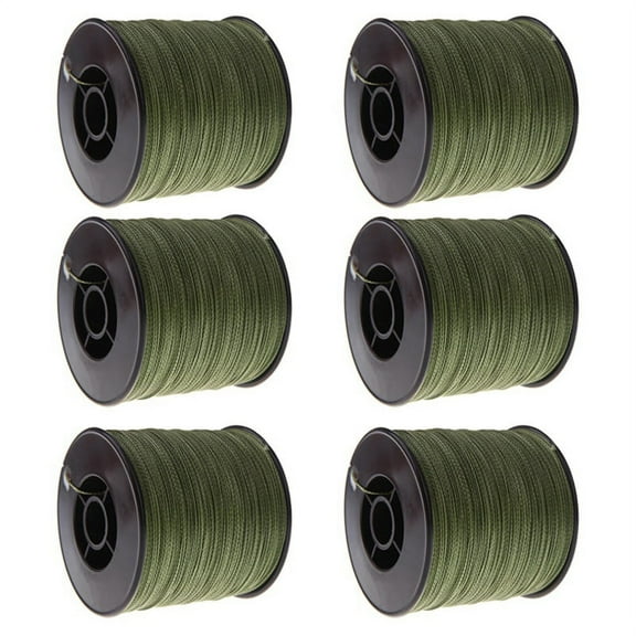 6pcs 300M Fishing Line 100 LB 0.55mm Strong PE Braid Green