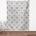 thumbnail image 3 of Spring Fabric by the Yard, Romantic Wild Bouquet with Butterfly Silhouettes Greyscale, Upholstery Fabric for Dining Chairs Home Decor Accents, Coconut Charcoal Grey by Ambesonne, 3 of 4