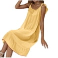 thumbnail image 4 of HomeGardon,Nightgowns for Women Clearance!Women's Sleepwear,Solid Color Soft Nightdress Women's Summer Thin Sleeveless Medium Length Large Size Home Wear,M-XXXL, 4 of 9