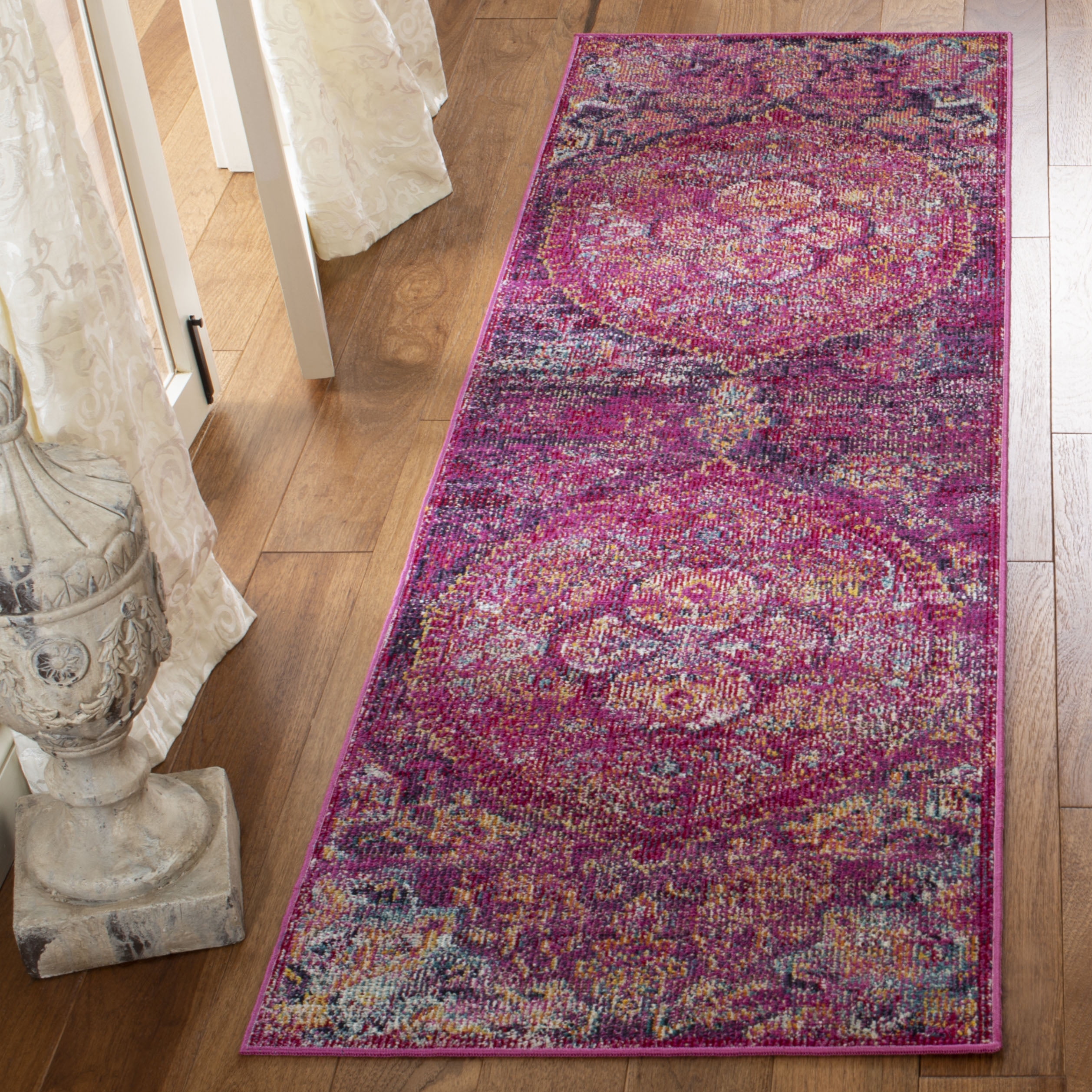 SAFAVIEH Crystal Charlene Traditional Runner Rug, Fuchsia/Purple, 2'2' x 5'