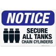 thumbnail image 1 of Secure All Tanks, Chain Cylinders Sign, ANSI Notice Sign, 24x36 Corrugated Plastic, 1 of 7