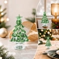 thumbnail image 4 of Tabletop Christmas Tree, Glass Mini Christmas Tree Figurine for Entryway Table Shelf and Living Room, Green, 2.56 x 1.57 x 1.57 in, 4 of 6