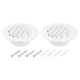 thumbnail image 1 of 2 Pack Stainless Steel Air Vents, 2.7 Inch Louvered Grille Cover, White, 1 of 7