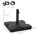 thumbnail image 3 of Outsunny Patio Outdoor Garden Square Cement Parasol Base - Black, 3 of 10