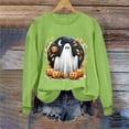 thumbnail image 5 of Frostluinai Women's Ghost Sweater Crweneck Sweatshirts Fall Holiday Pullover Top Halloween Long Sleeve Graphic Sweat Shirts, 5 of 6