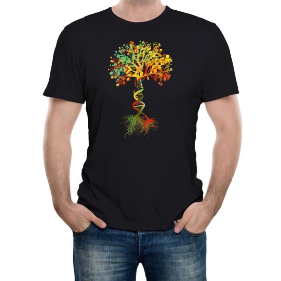 Reality Glitch - Tree of Life Mens Science Physics DNA Geek Graphic T shirt Short Sleeve, Regular Fit T-shirt, Comfortable & Long Lasting Design