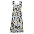 thumbnail image 5 of ZQUUVOU Women's Casual Summer Dress Sleeveless Floral Mini Round Neck Beach Dress Navy, 5 of 6