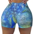 thumbnail image 2 of Fuzoiu Peacock Print Women's Workout Shorts,Workout Biker Shorts Women,Exercise Fitness Shorts,Scrunch Short, Athletic Shorts for Gym Yoga Running Sport Active-XX-Large, 2 of 8
