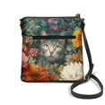 thumbnail image 2 of Tutolipy Cat Floral Crossbody Bag Ladies’ Leather Crossbody Shoulder Purse, Versatile Lightweight Women's Crossbody Bag Adjustable Strap for Daily Outings Travel, 2 of 7