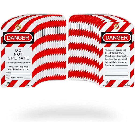 TRADESAFE Lockout Tagout Tags, LOTO Tags 5-1/2” x 3”, 32-Mil PVC Vinyl Lock Out Tags, 30 Pcs