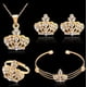 thumbnail image 2 of Conjunto de joyas de boda para mujer dulce y elegante con 4 piezas: collar, pendientes, pulsera y anillo con diseño dorado, 2 of 8