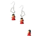 thumbnail image 2 of Delight Jewelry Resin Red Angel Holding Star Open Heart French Earrings, 2 of 4