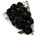 thumbnail image 5 of Ukeler 12 Pcs Artificial Rose Flowers Black Blossom Rose Flowers Real Touch Silk Faux Roses with Long Stem Rose Bouquets for DIY Home Decoration Wedding Party Centerpieces Arrangement, 5 of 7